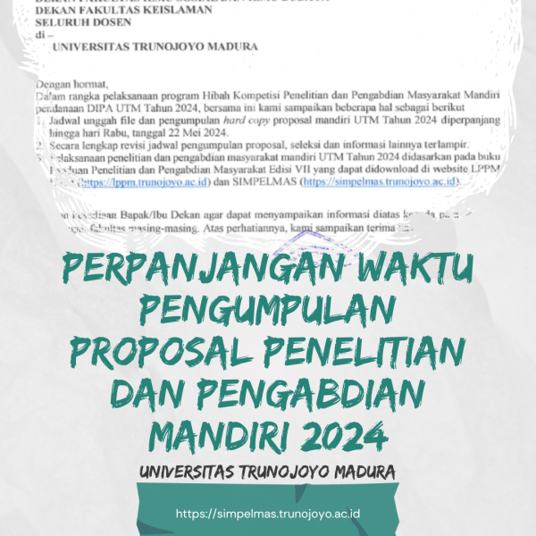 Perpanjangan Waktu Pengusulan Proposal Penelitian Abdimas Mandiri Utm